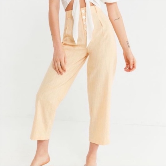 Urban Outfitters Peach Button Up High Rise Trousers - Picture 1 of 13